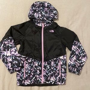 Girls North face rain jacket